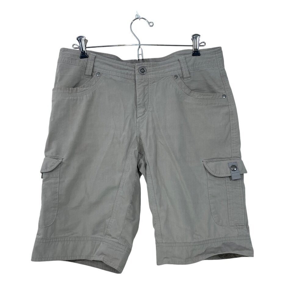 Kuhl Women Shorts Sz 8 Beige Hiking Cargo‎ Lightweight Outdoor Casual 11" Inseam